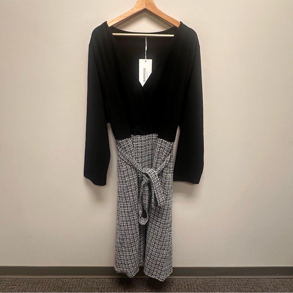 BloomChic Classic Black Dress Womens Size 26 Knit‎ Business Maxi Casual NWT - Picture 2 of 8